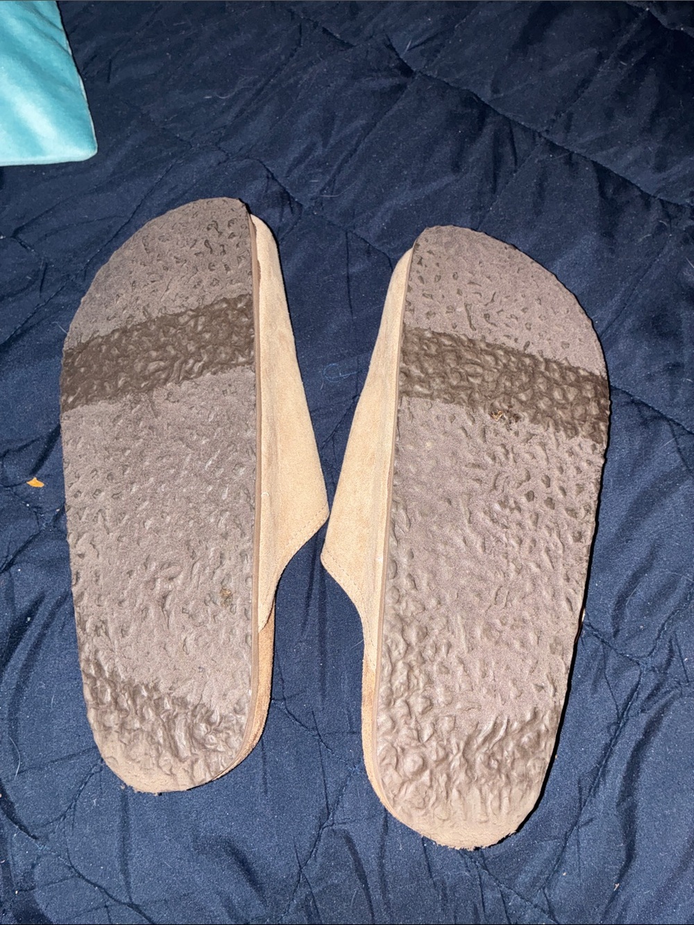 Suede Slip-On Clogs with Buckle - Light Tan - Picture 3 of 3